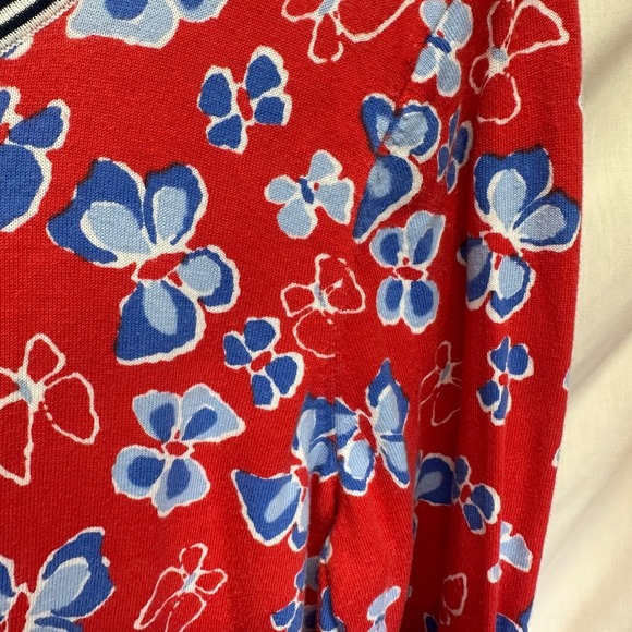 Talbots Floral Cardigan Women’s XL Red 3/4‎ Sleeve Retro 90’s Inspired Y2k - Picture 8 of 11